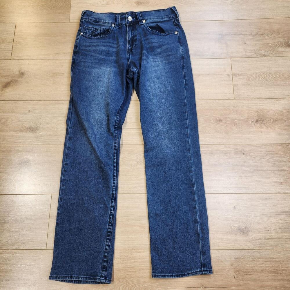 True Religion Ricky Big T Straight Jeans Mens 32x32 Blue Med Wash Stretch Denim